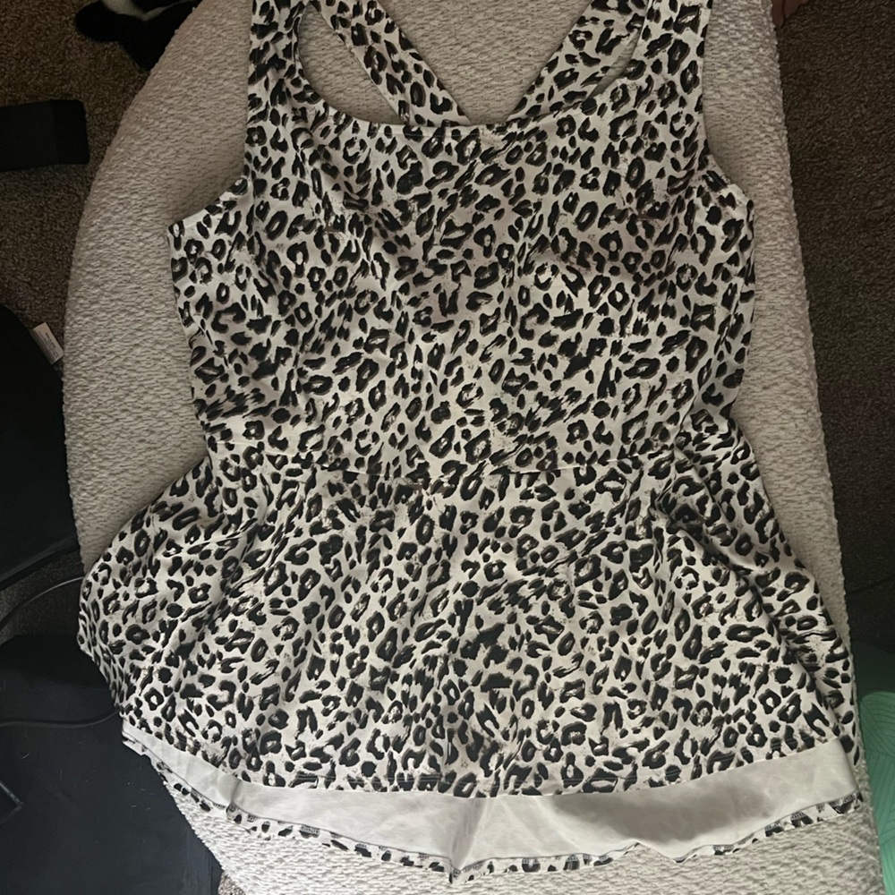 Torrid Animal Print Ponte Peplum Asymmetrical Top